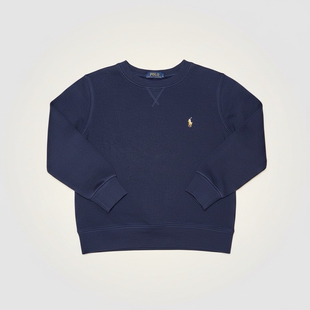 Polo Ralph Lauren Boys Navy Blue Sweatshirt Size 5 Crew Neck Long Sleeves